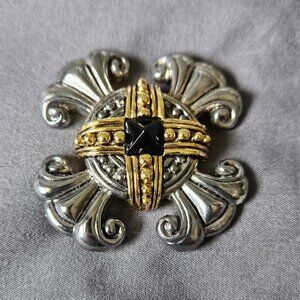 Vintage Premier Designs Maltese Cross Gothic Brooch Pin